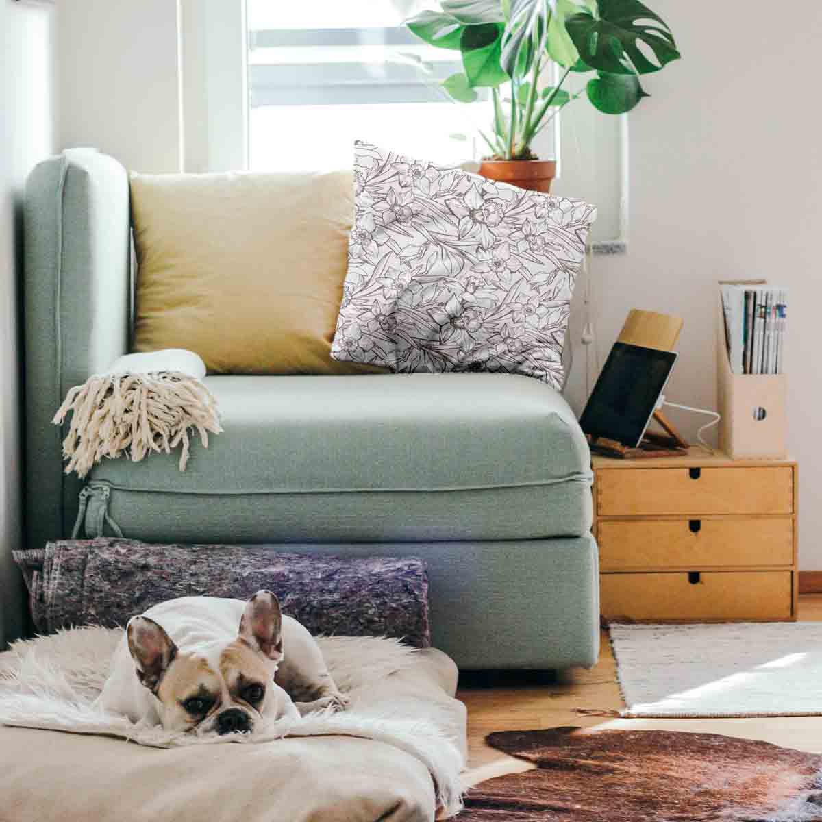 Coussin de santé avec jonquilles