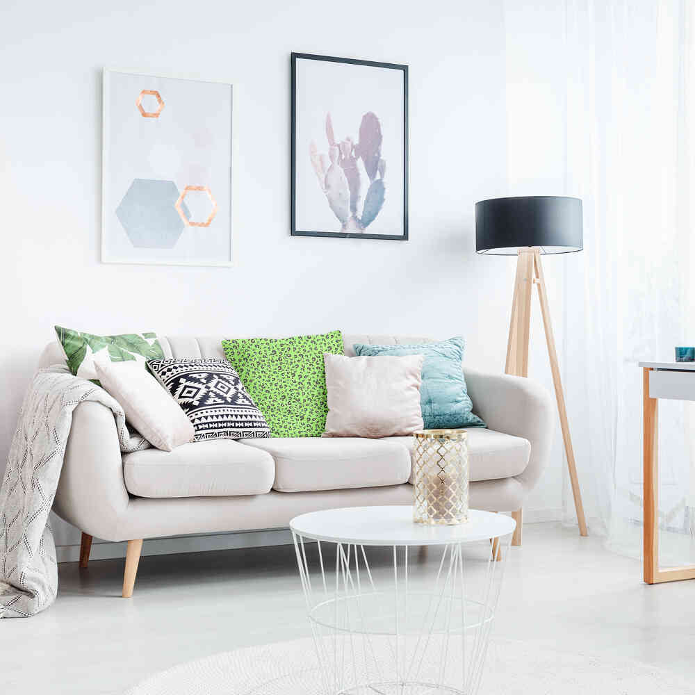 Coussin de santé vert clair avec point d'interrogation
