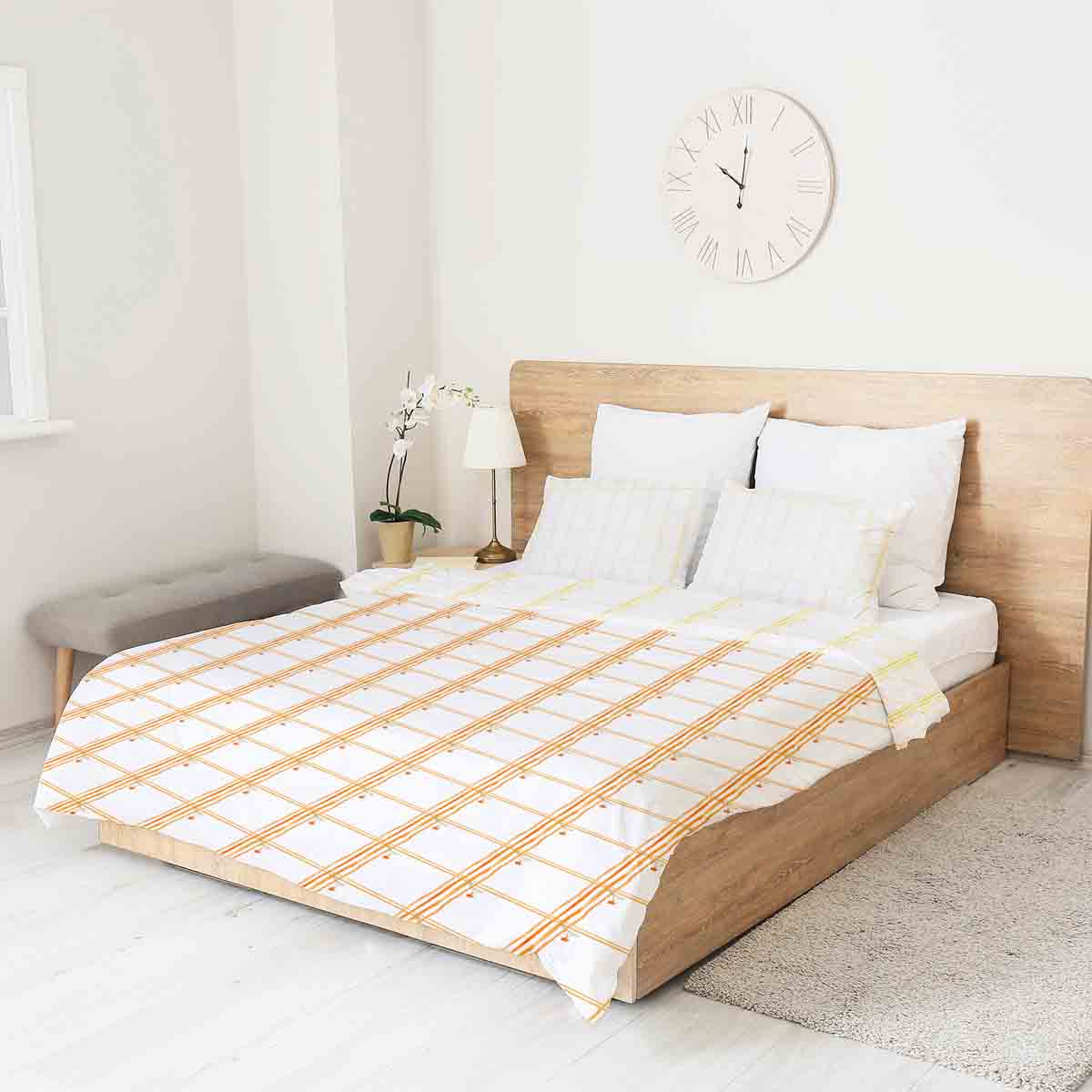 Original Therapiedecke - Ensemble de literie en coton Jaune carreaux