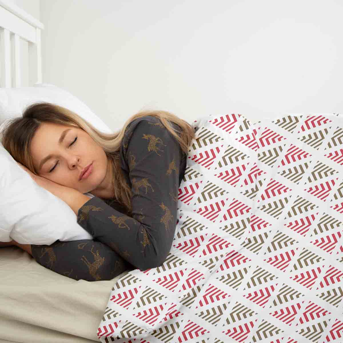 Couverture thérapeutique originale - Housse en coton triangles de Noël