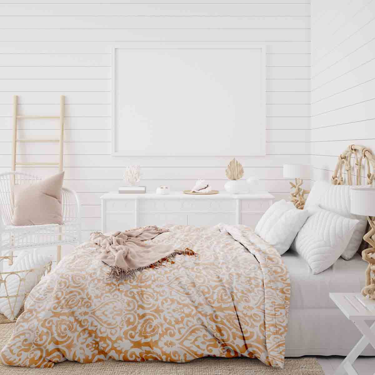 Original Therapiedecke - Ensemble de literie en coton boho orange