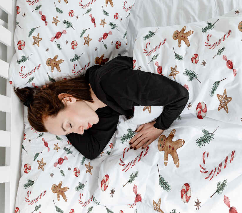 Couverture thérapeutique originale - Housse en coton blanche période de Noël