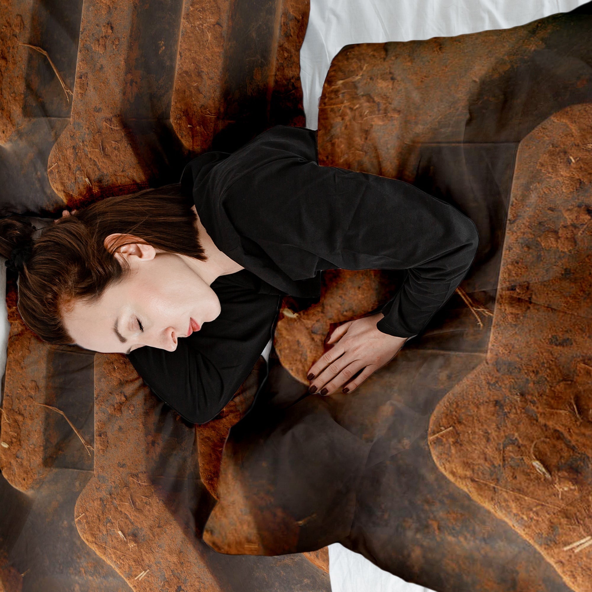 Ensemble de literie avec couverture thérapeutique Terre brune