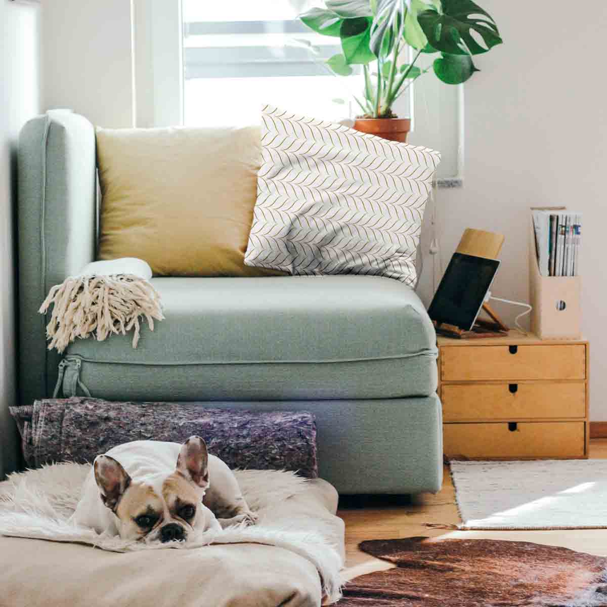 Coussin de santé avec forme en V dorée