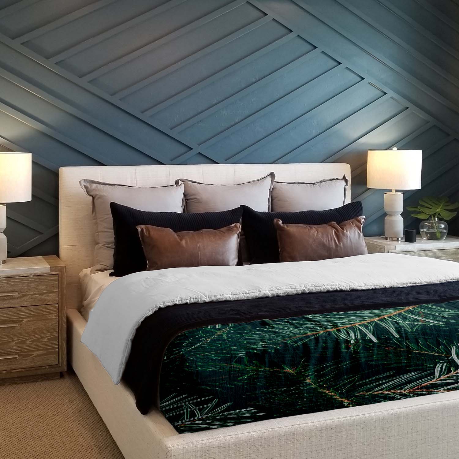 Set de linge de lit Therapiedecnen avec des branches de sapin vertes