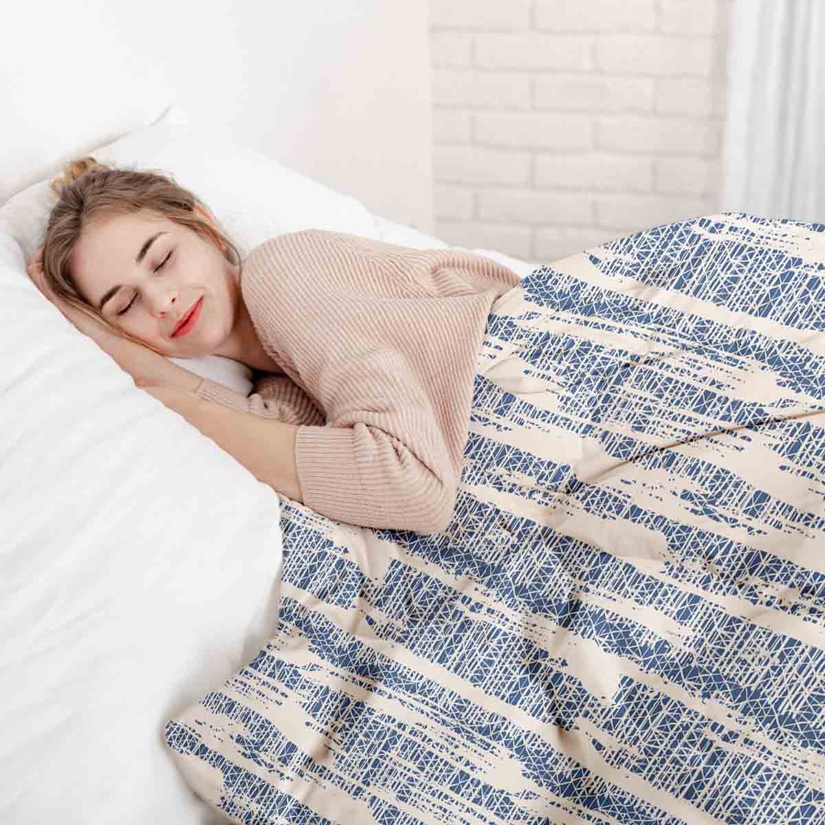 Original Therapiedecke - Ensemble de literie en coton avec motif bleu
