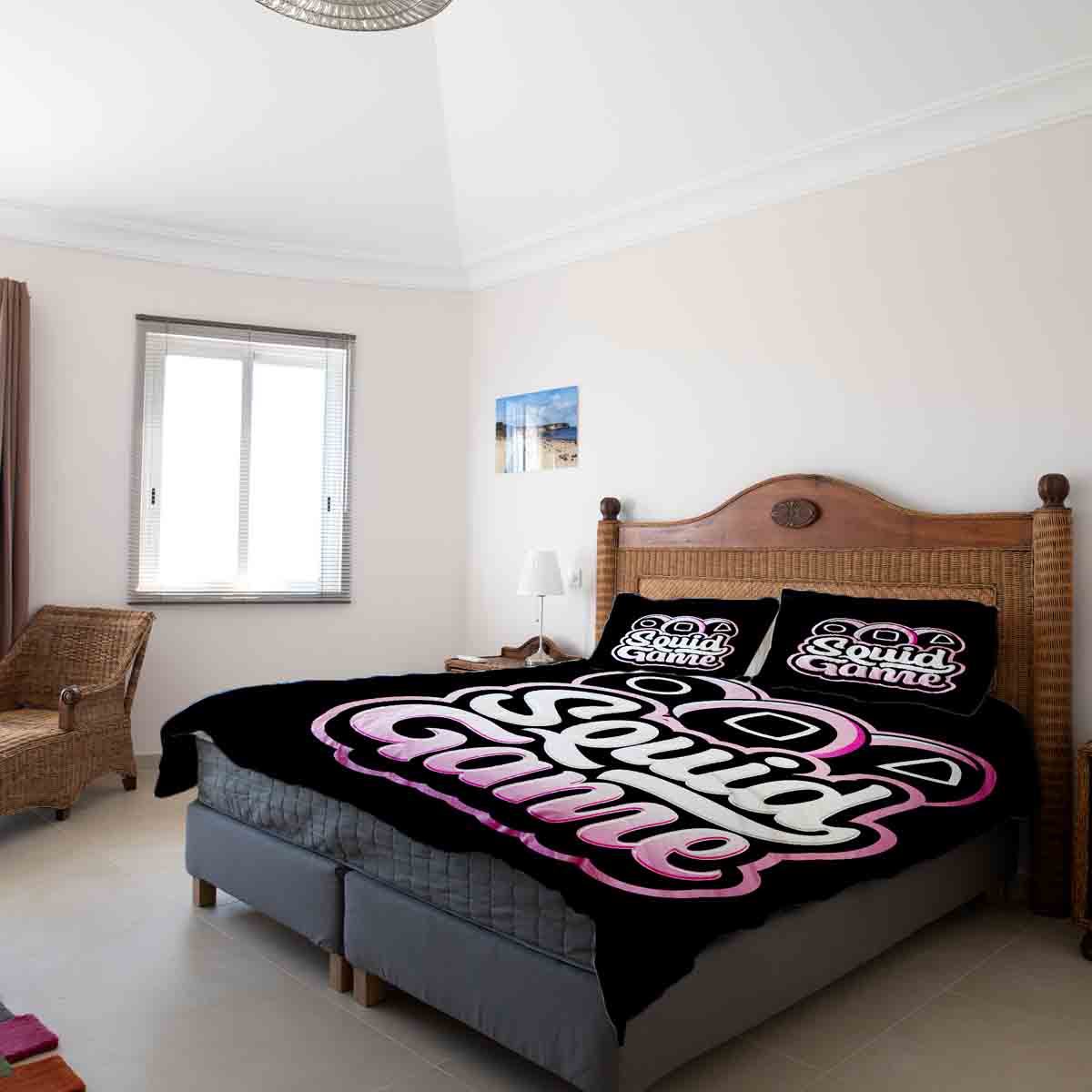 Couverture thérapeutique originale - Housse en coton noire Squid
