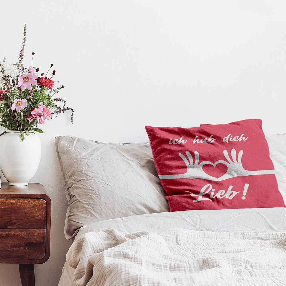 Coussin de santé rose Je t'aime