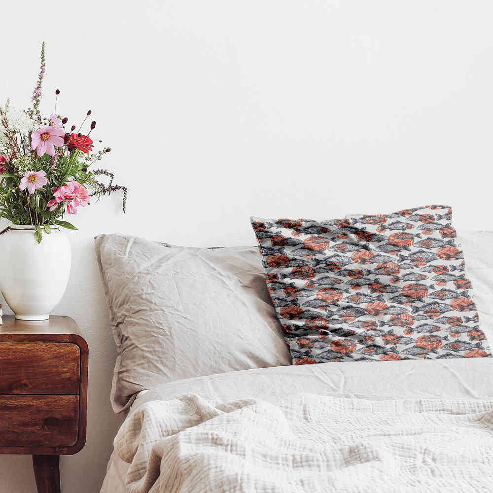 Coussin de santé poissons gris