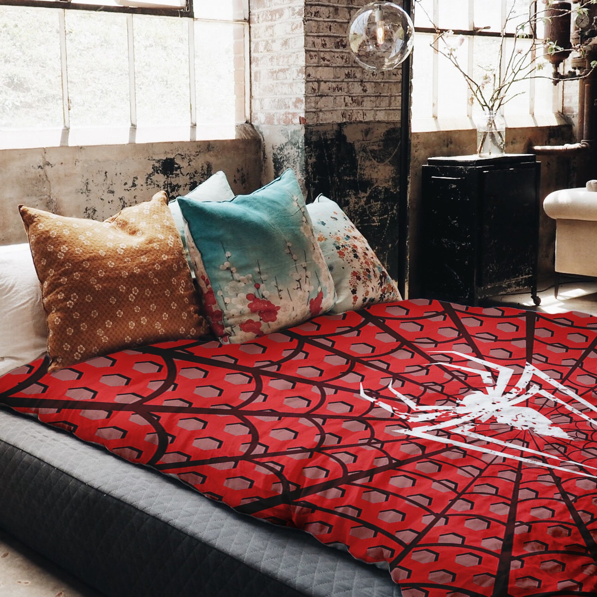 Couverture Thérapeutique Originale TD - Ensemble de Literie en Coton Spiderman Araignée