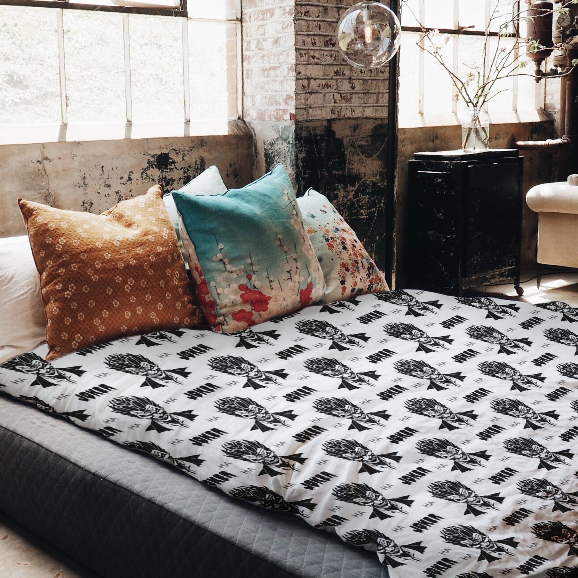 Couverture thérapeutique originale - Housse en coton Joker noir et blanc