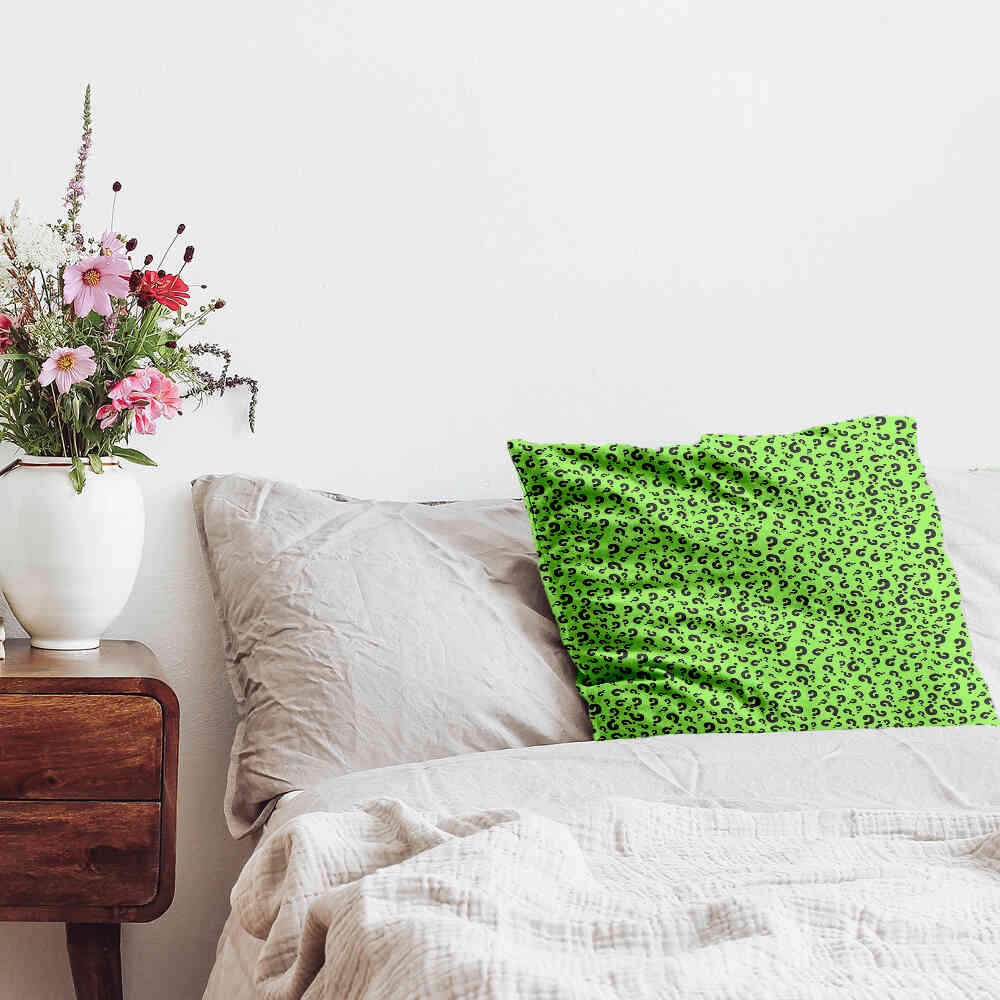 Coussin de santé vert clair avec point d'interrogation