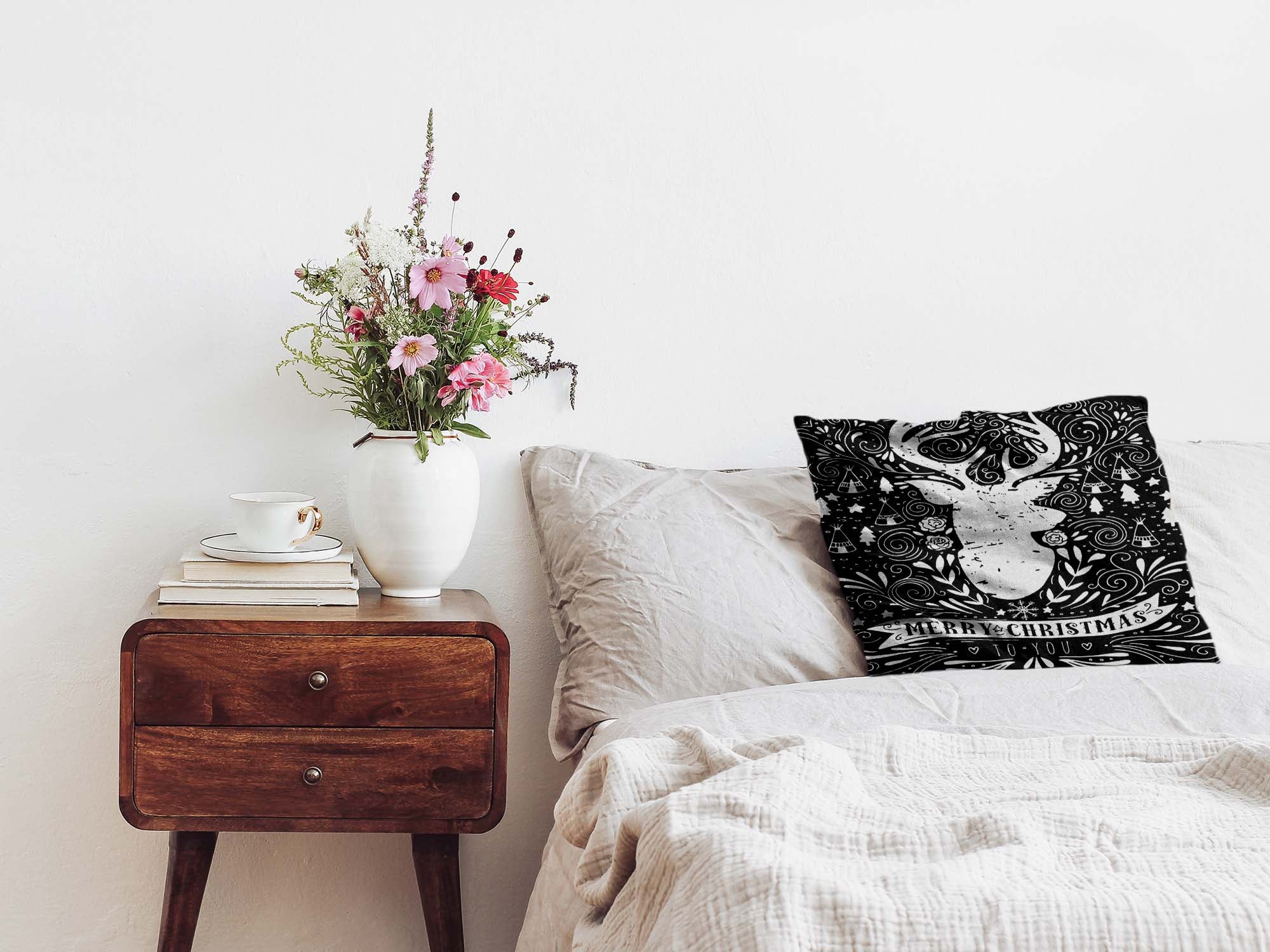 Coussin de santé noir Joyeux Noël