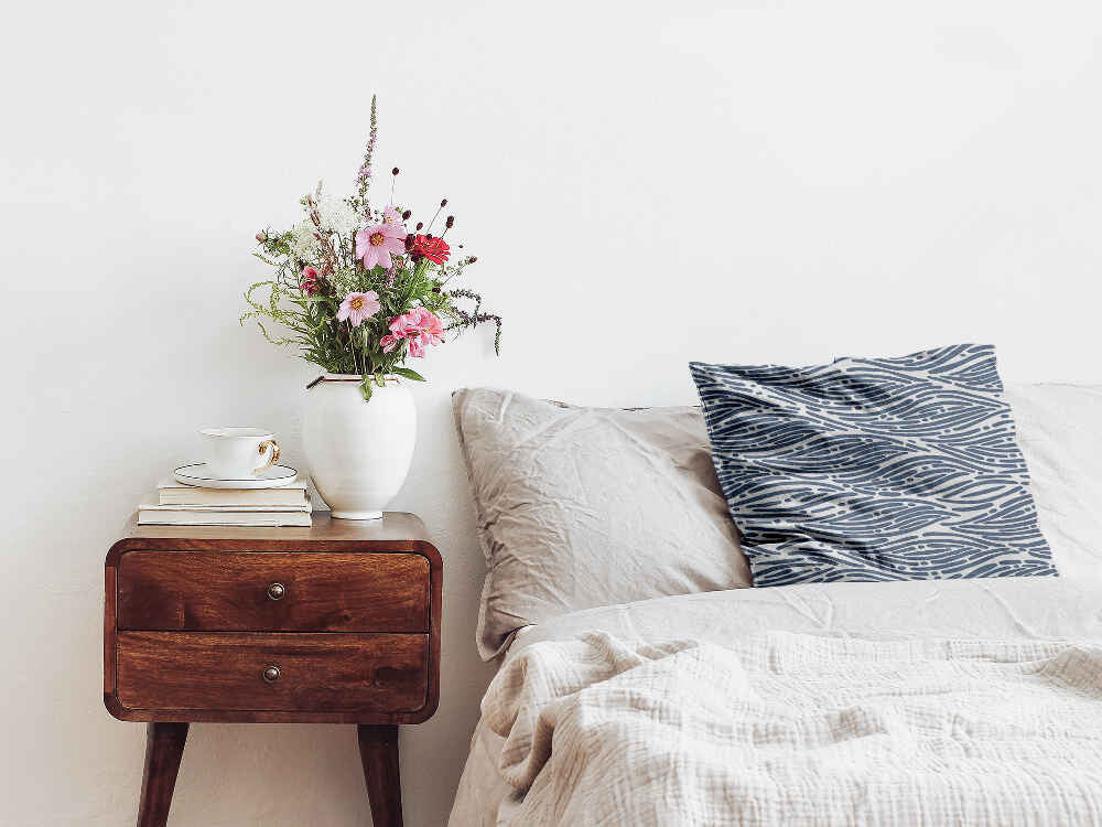Coussin de santé motif ondulé bleu