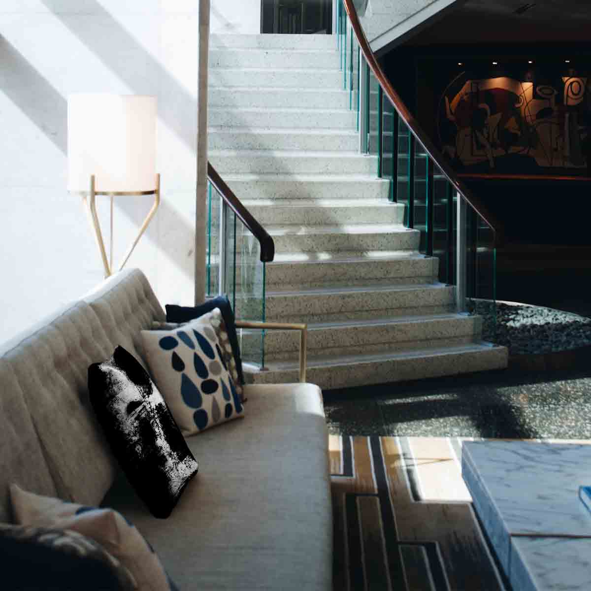 Coussin de santé noir avec motif chiné
