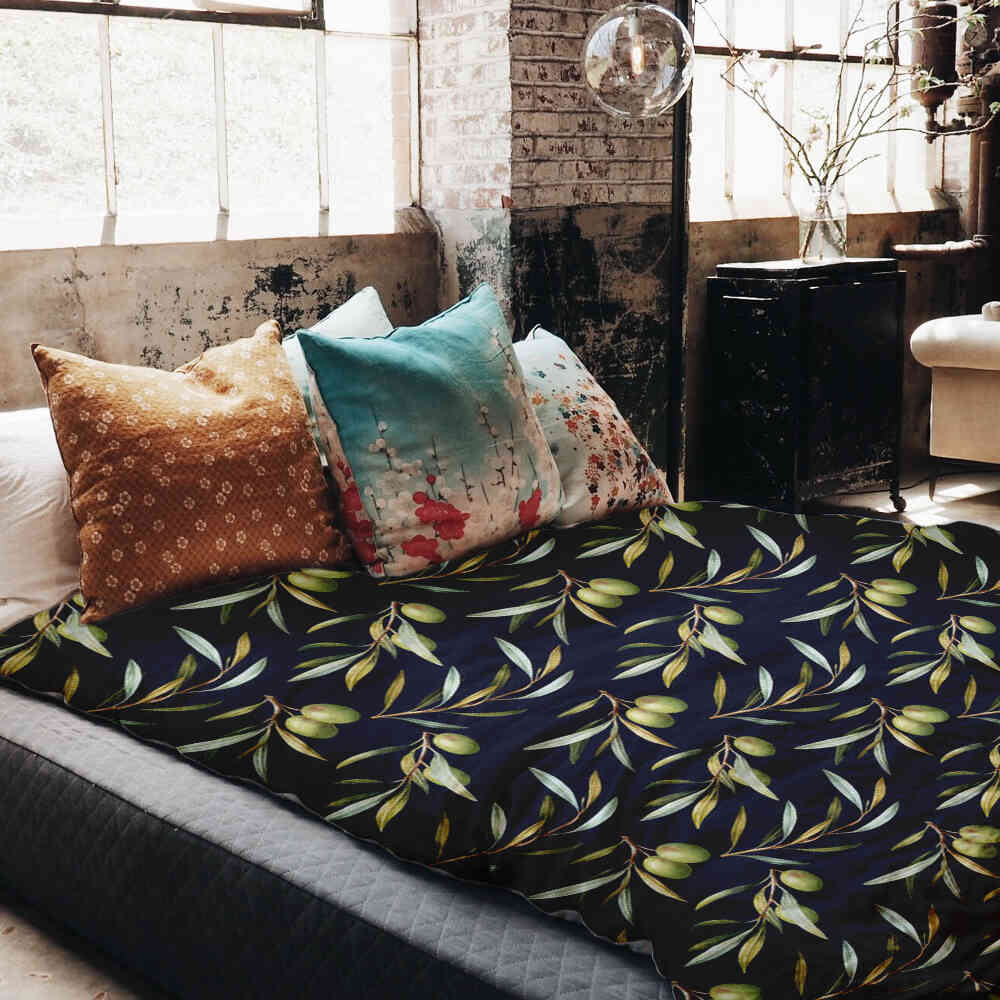 Couverture thérapeutique originale - Housse en coton avec olives