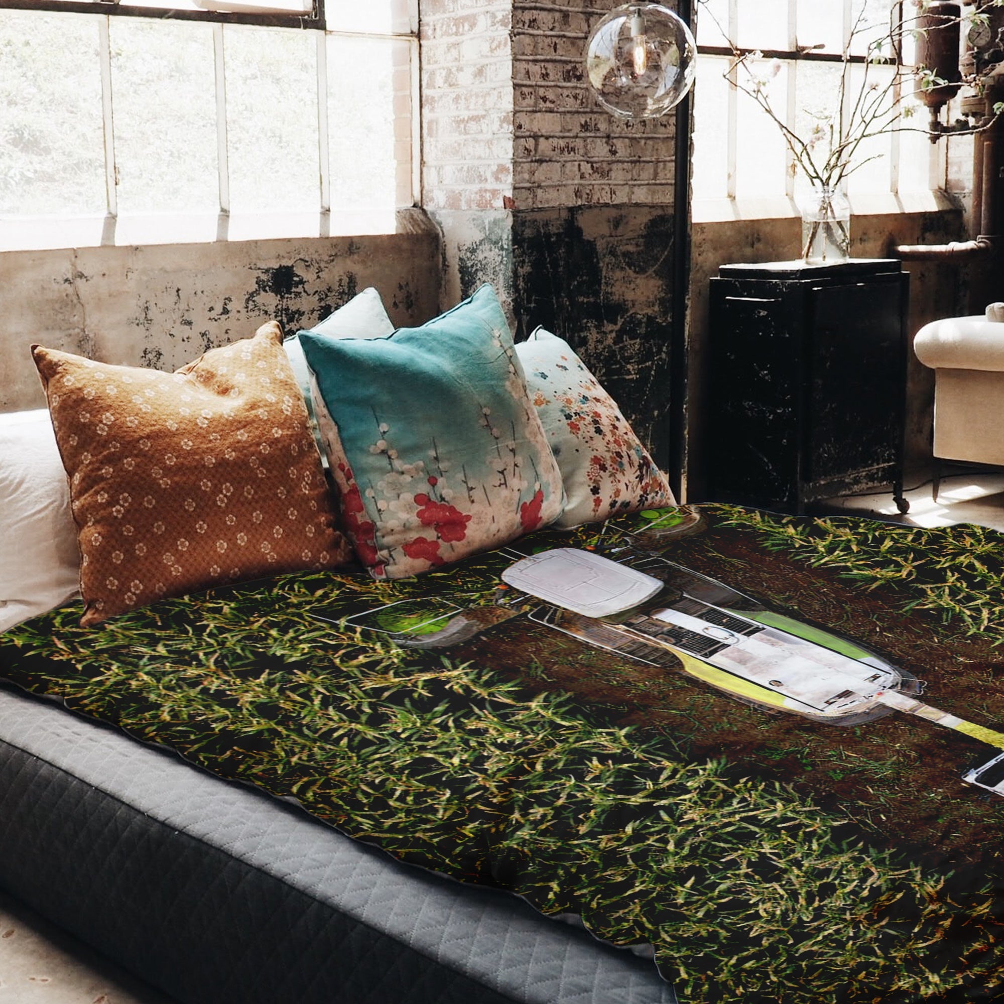Couverture thérapeutique originale - Housse en coton Champ vert
