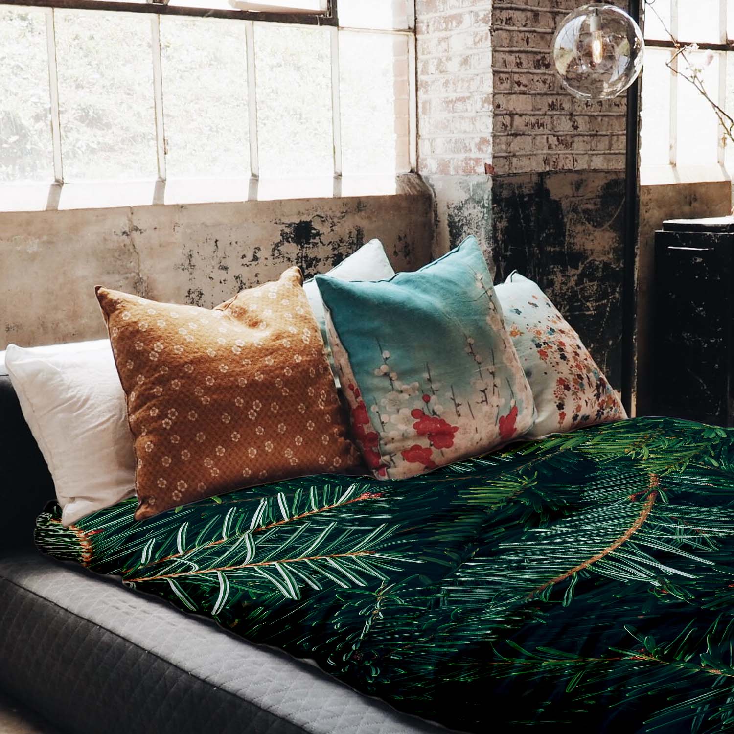 Set de linge de lit Therapiedecnen avec des branches de sapin vertes