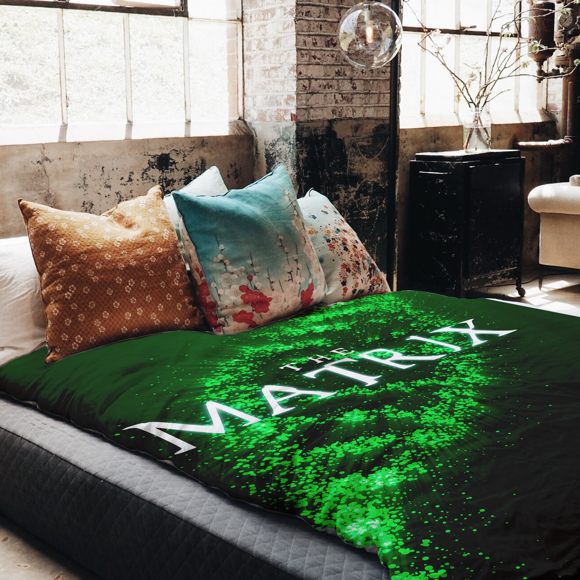Couverture thérapeutique originale - Housse en coton verte Matrix DNA