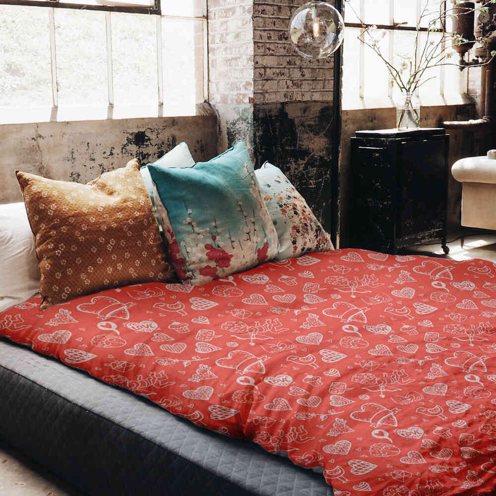 Housse de couverture chauffante en coton Amour et flèche d'amour