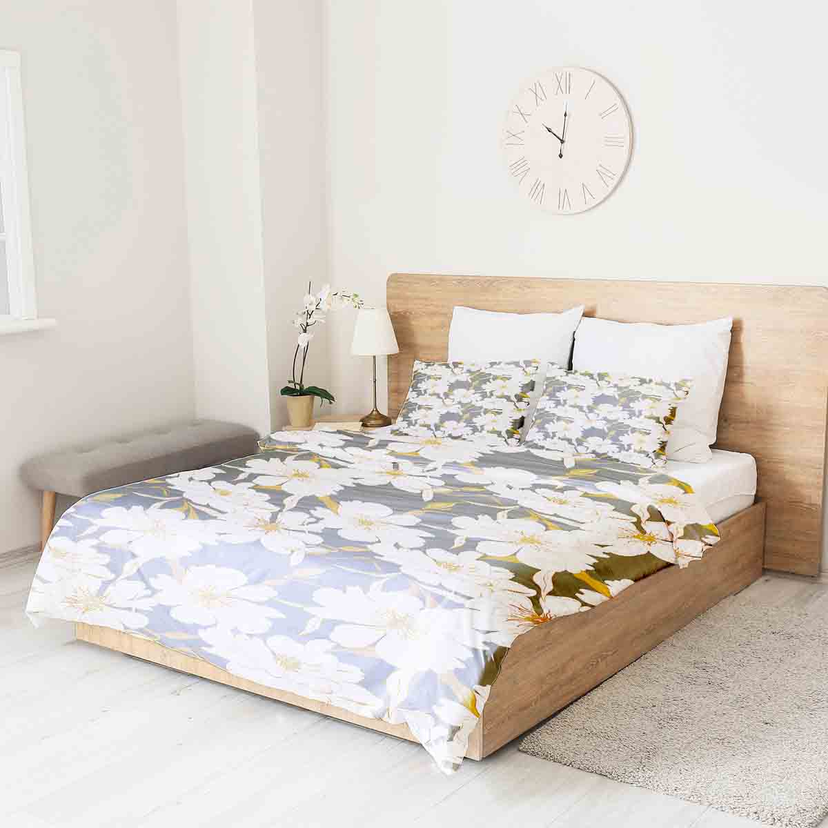 Original Therapiedecke - Ensemble de literie en coton avec fleurs d'Aster rose
