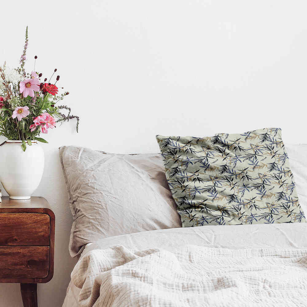Coussin de santé motif feuille beige