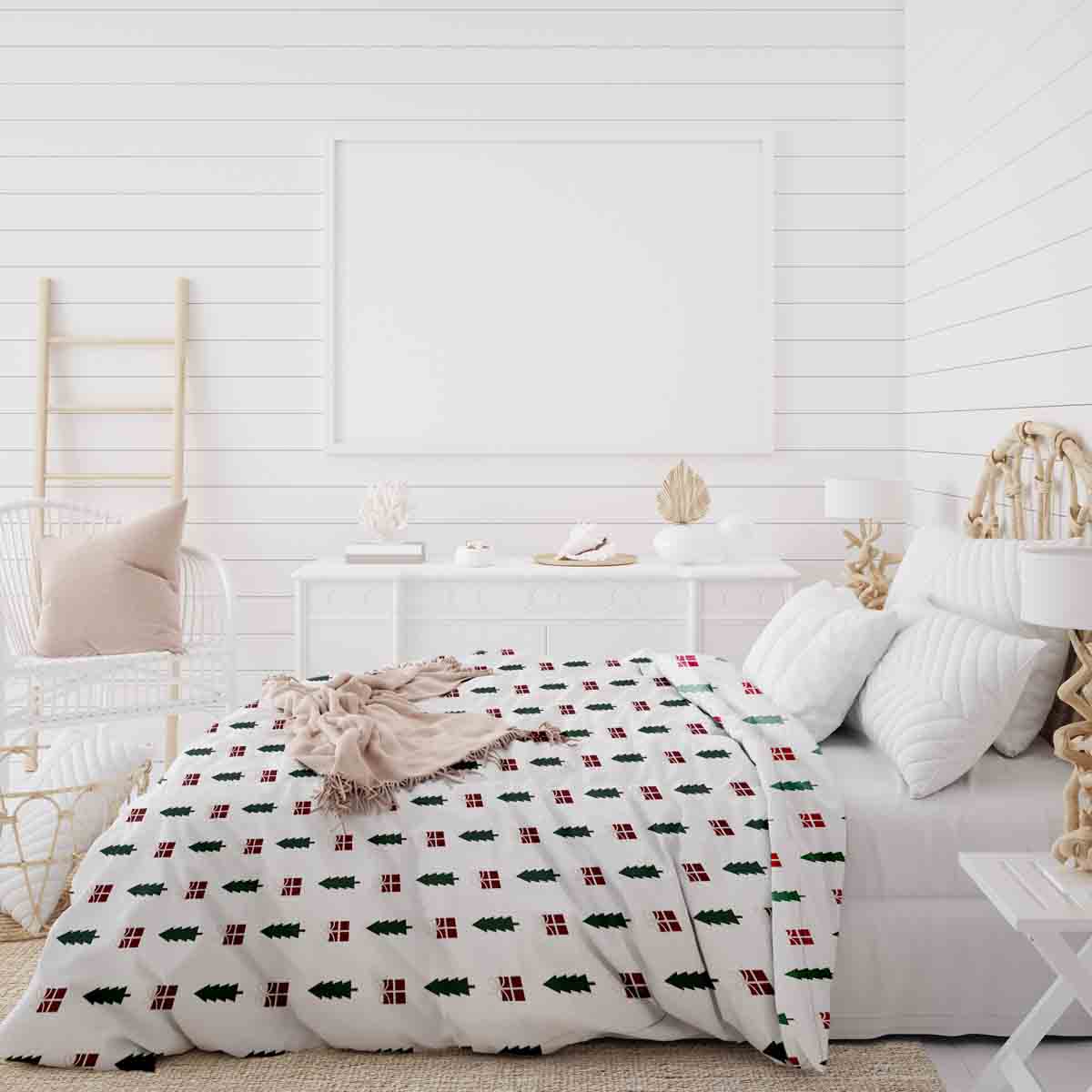 Ensemble de linge de lit couverture thérapeutique ambiance de Noël