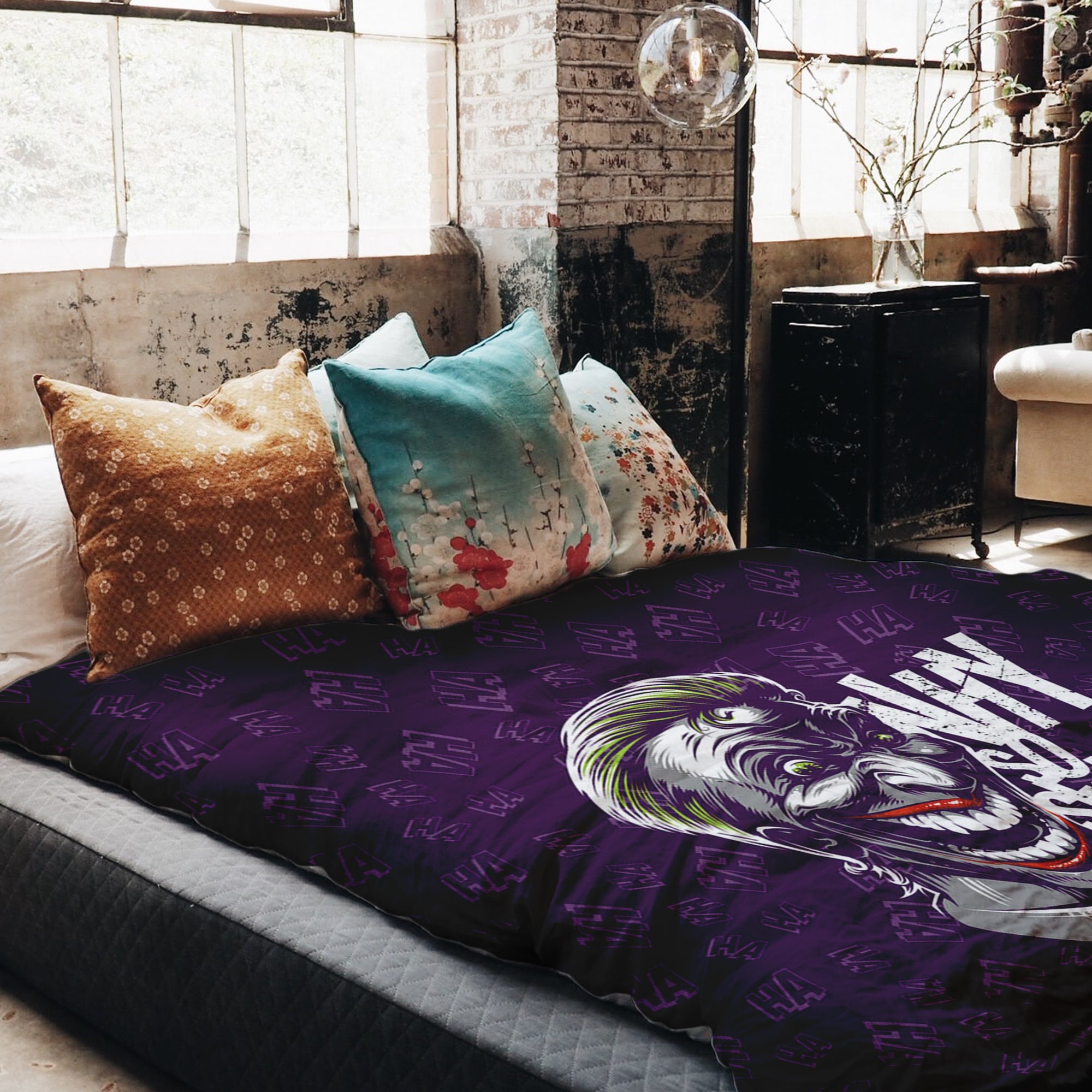 Couverture Thérapeutique Originale TD - Ensemble de Literie en Coton Violet Why So Serious?