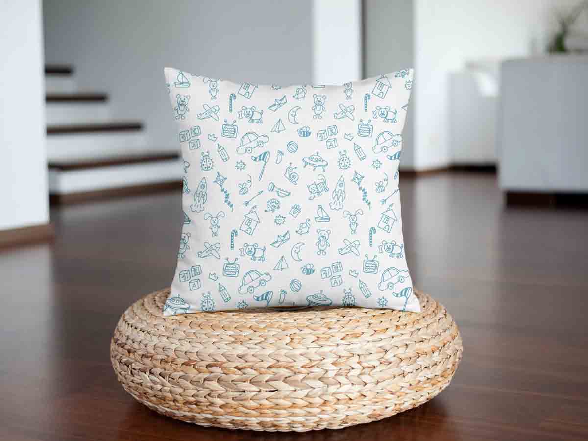 Coussin de santé blanc avec jouets