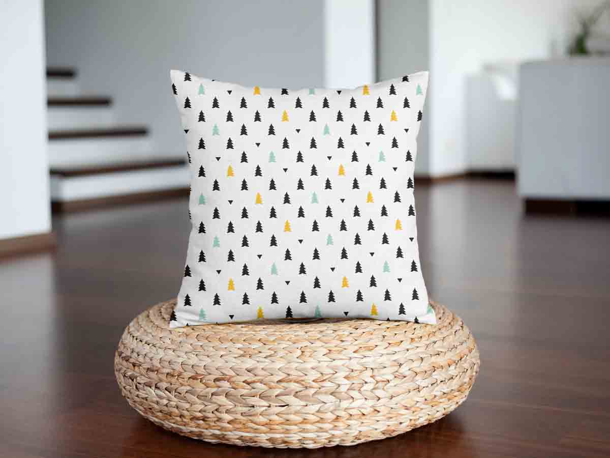 Coussin de santé blanc avec petits sapins