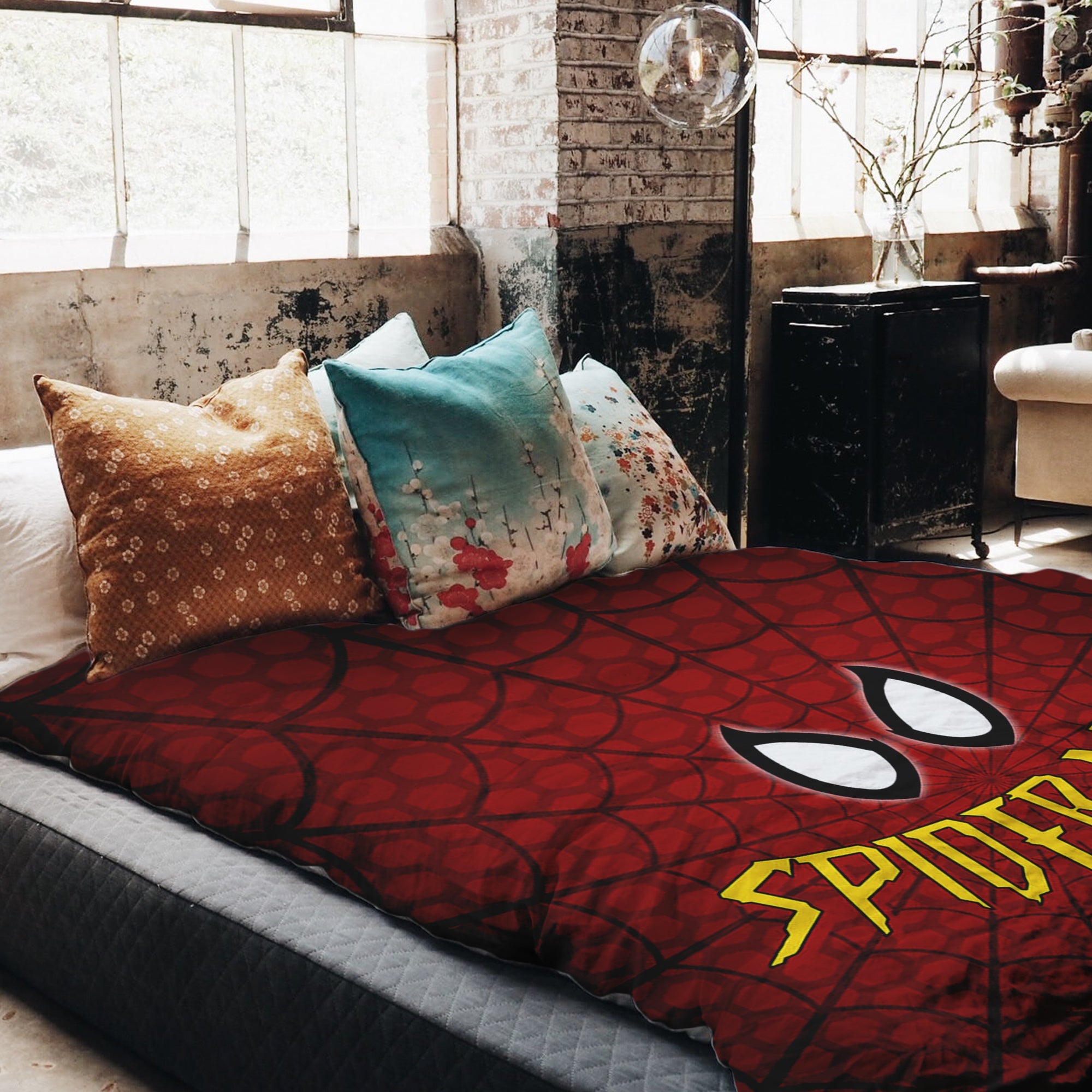 Couverture Thérapeutique Originale TD - Ensemble de Literie en Coton Rouge Spiderman