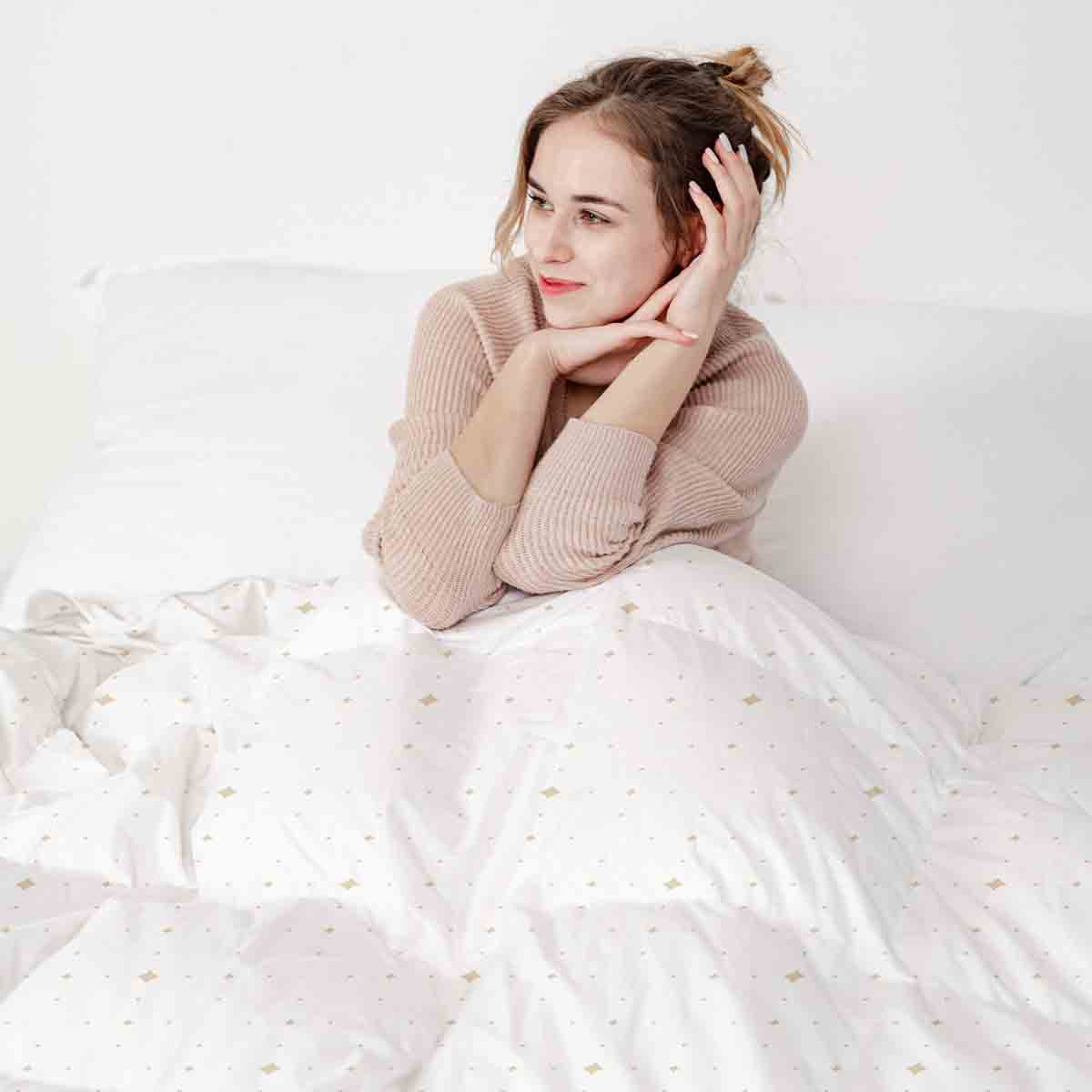 Couette thérapeutique Ensemble de literie blanc avec petites formes
