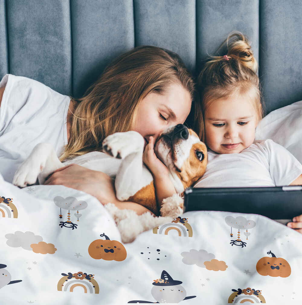 Original Therapiedecke - Ensemble de literie en coton blanc automne