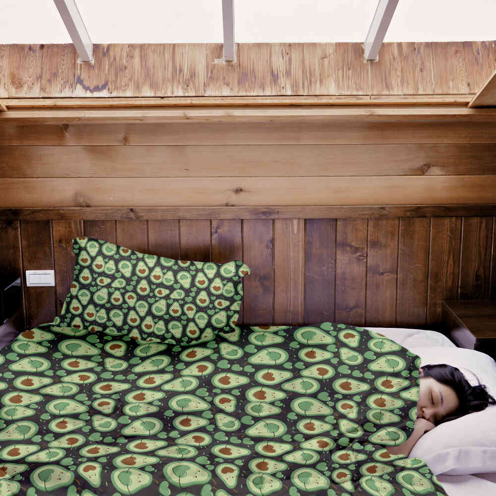 Original Therapiedecke - Ensemble de literie en coton Avocats verts