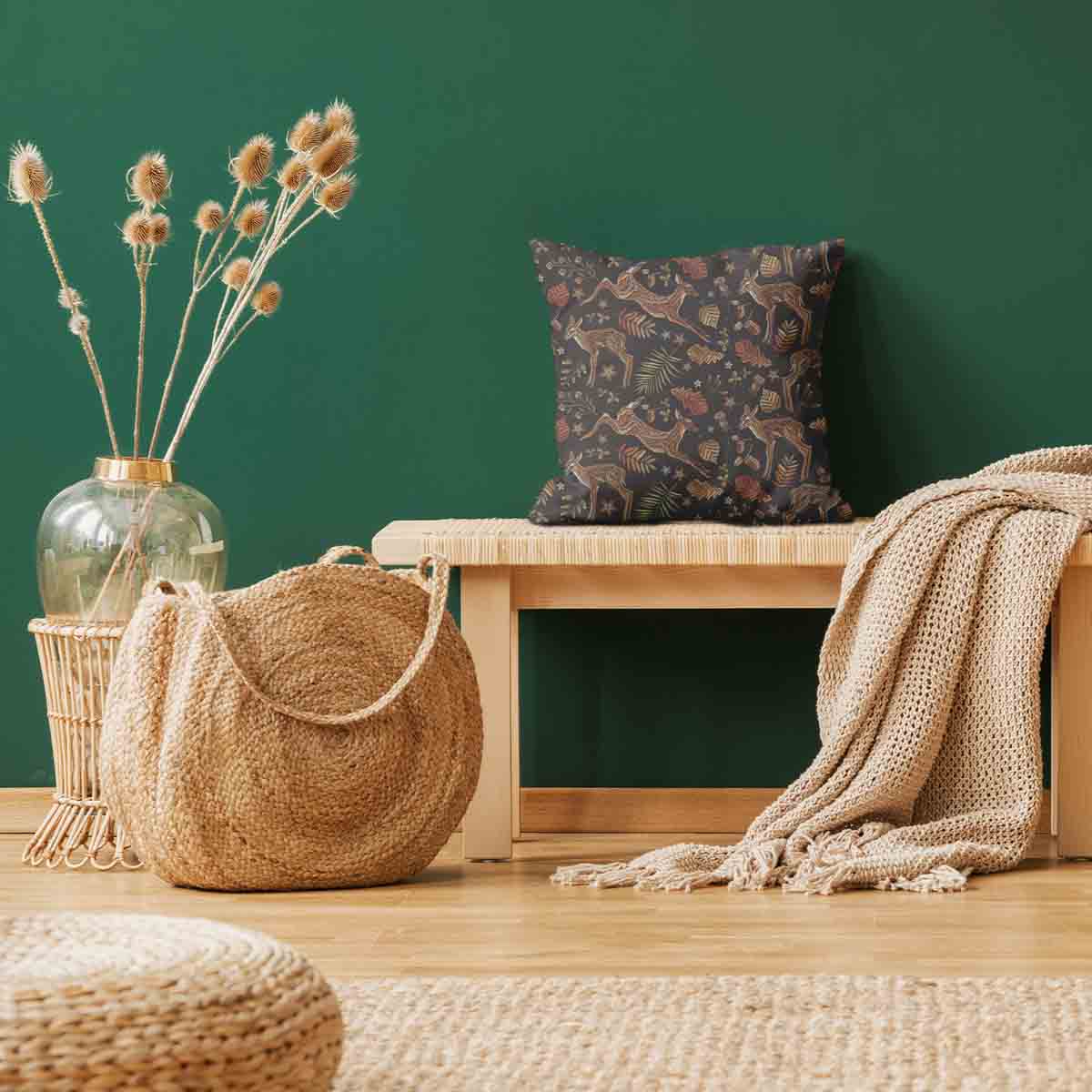 Coussin de santé brun avec chevreuil