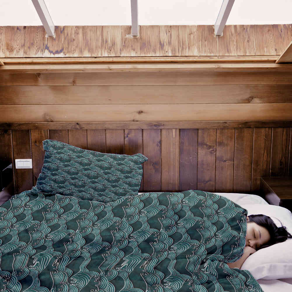 Couette thérapeutique Ensemble de linge de lit Vagues turquoise-vert