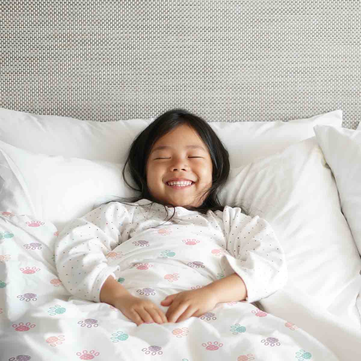 Couette thérapeutique Ensemble de literie blanc avec pattes colorées