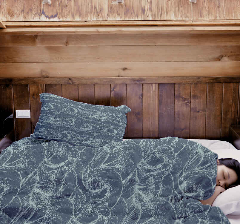 Ensemble de literie avec couverture thérapeutique Vagues dans la mer