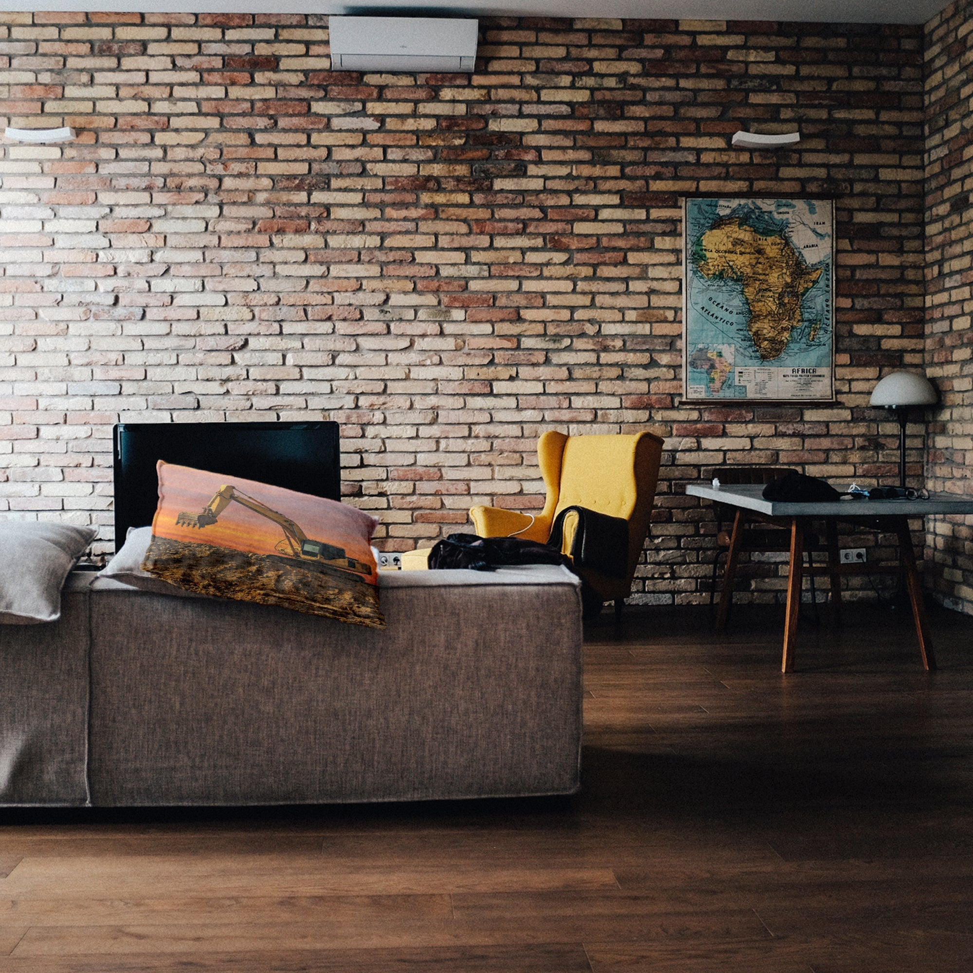Coussin de santé Tracteur au lever du soleil