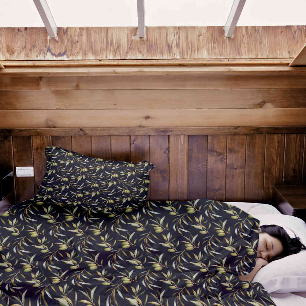 Couverture thérapeutique originale - Housse en coton avec olives