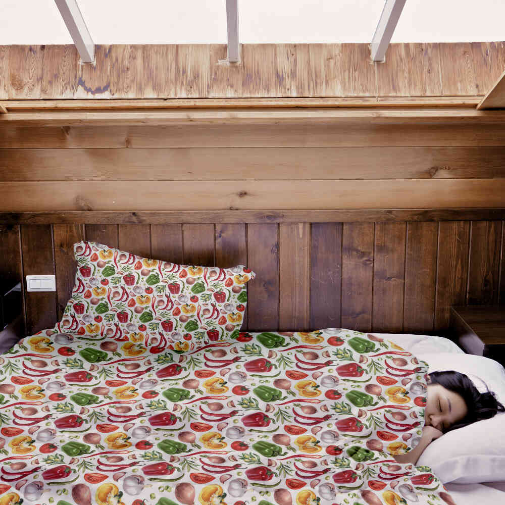 Couverture thérapeutique originale - Housse en coton avec légumes