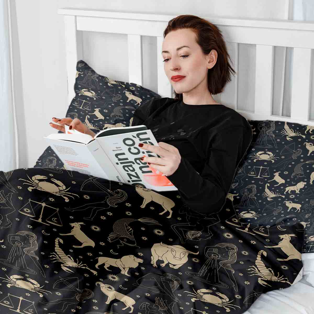 Original Therapiedecke - Ensemble de literie en coton Noir Constellations