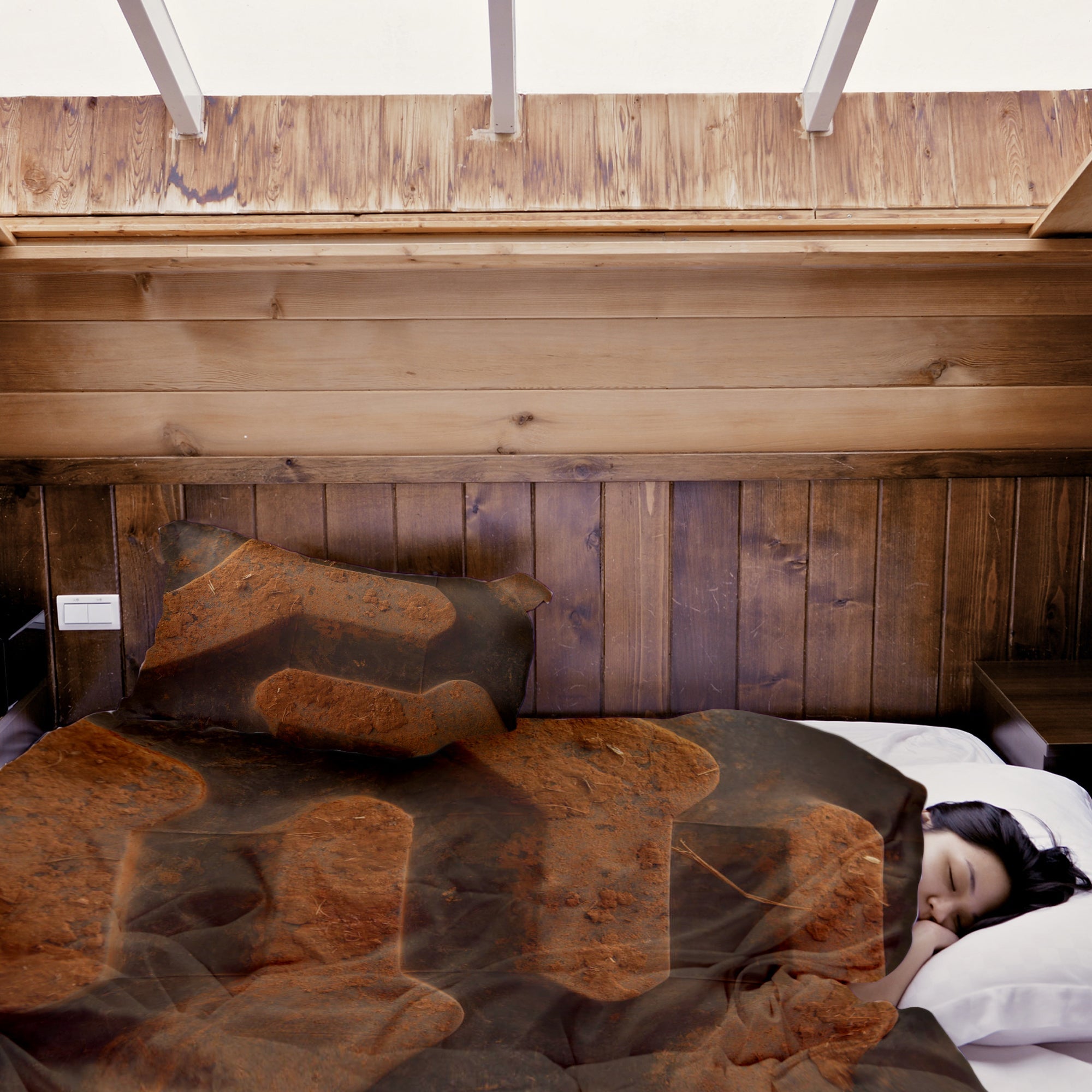 Ensemble de literie avec couverture thérapeutique Terre brune