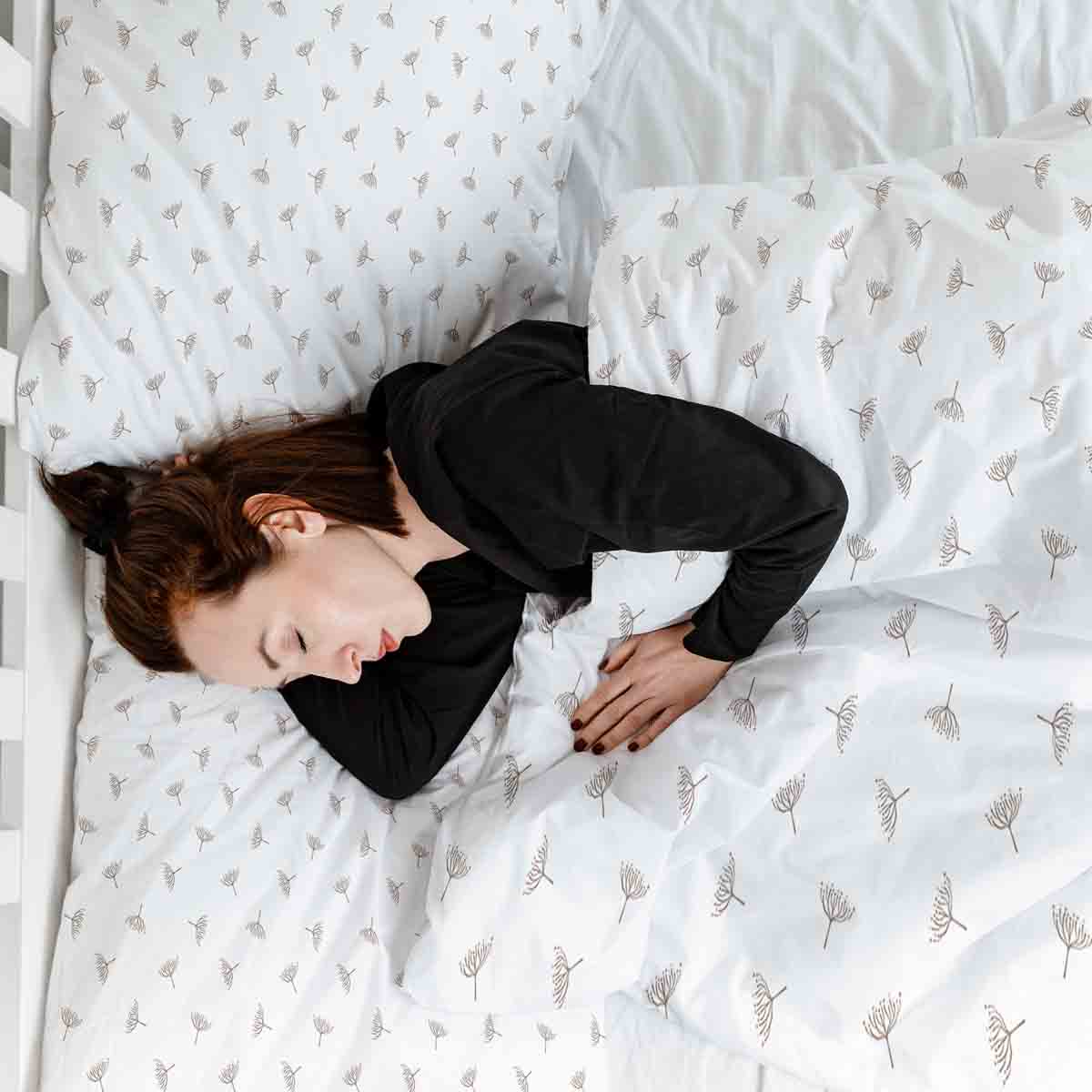 Couverture thérapeutique originale - Housse en coton blanc avec petites branches de gui