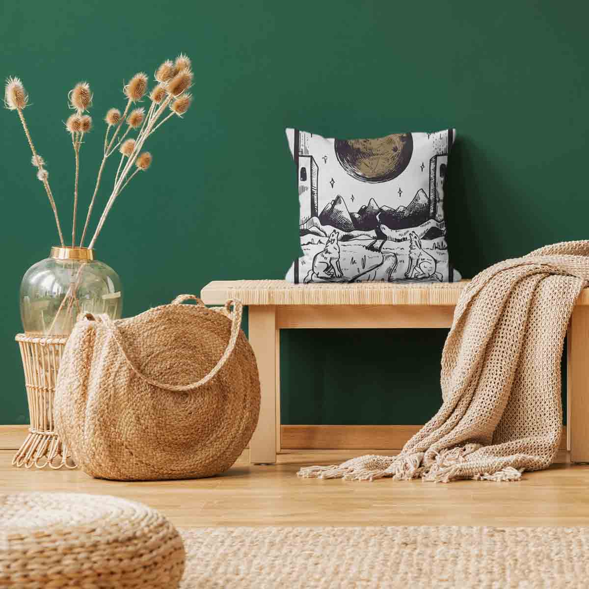 Coussin de santé Loup et Lune