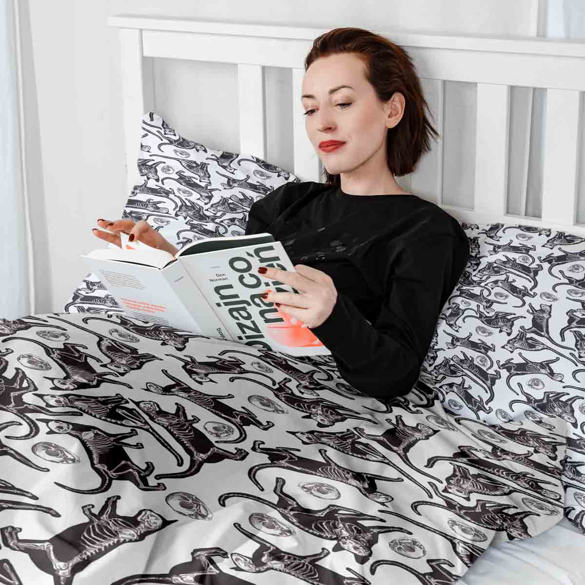Original Therapiedecke - Ensemble de literie en coton TD chat Halloween