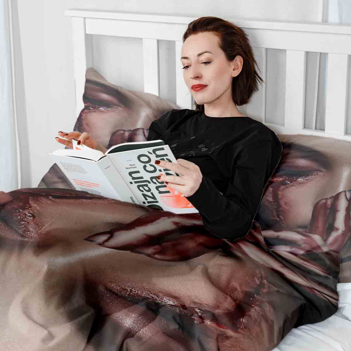 Original Therapiedecke - Ensemble de literie en coton Visage Halloween