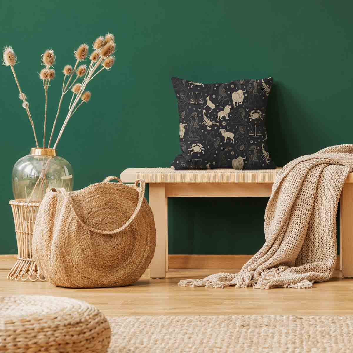 Coussin de santé noir constellations