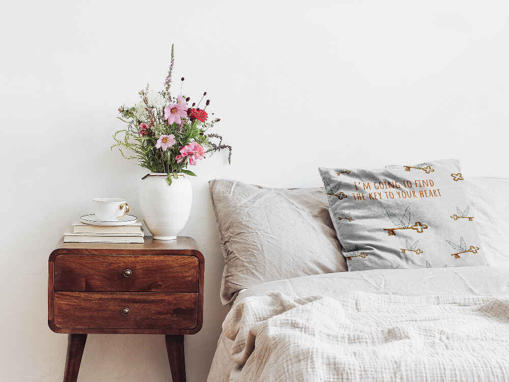Coussin de santé blanc avec clé volante