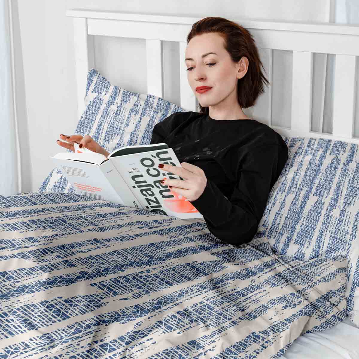Original Therapiedecke - Ensemble de literie en coton avec motif bleu